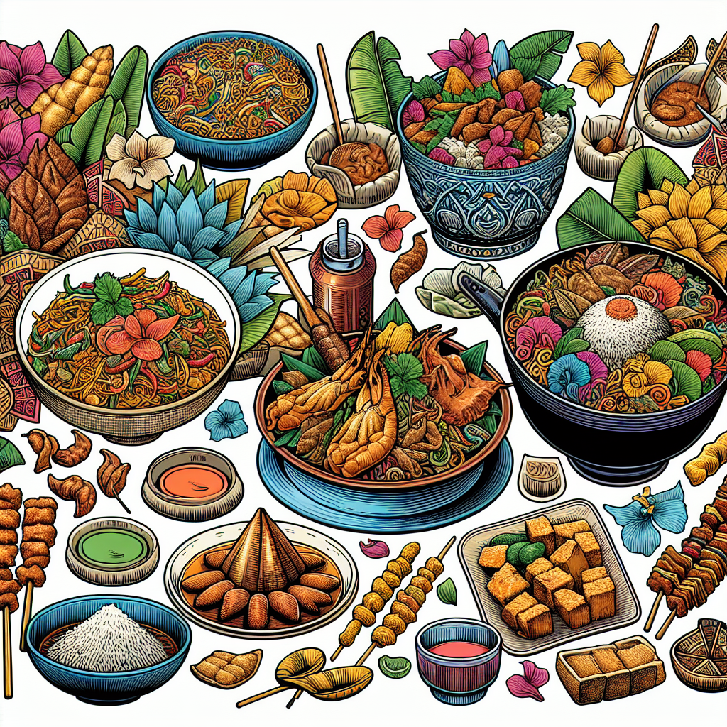 Explore the Art of Coloring Traditional Indonesian Food Illustrations